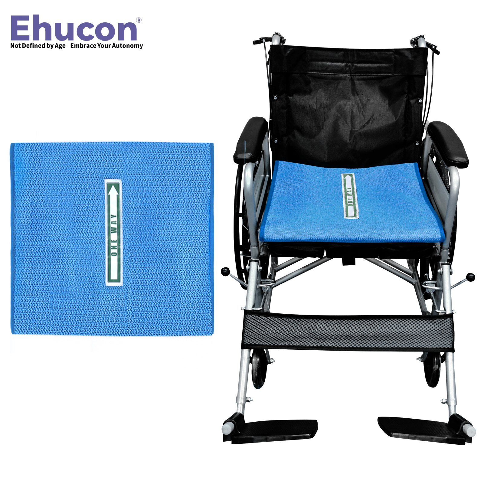 Ehucon 車椅子シートクッション 一方向グライド 転倒防止パッド 椅子や車椅子の高齢者用 滑り止め 17インチ×17インチ