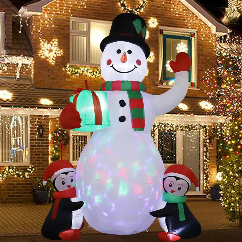 1.8 メートルのクリスマス装飾インフレータブルおもちゃギフト雪だるまペンギン内蔵 LED ライト屋内屋外新年パーティー庭の装飾