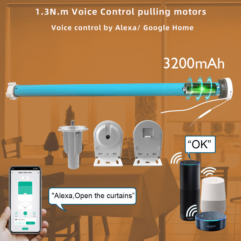 LifeLibero Tuya Zigbee バッテリー窓ブラインドスマートカーテンモーターローラーブラインド自動ワイヤーフリー管状ブラインド For37 38 ミリメートルチューブ