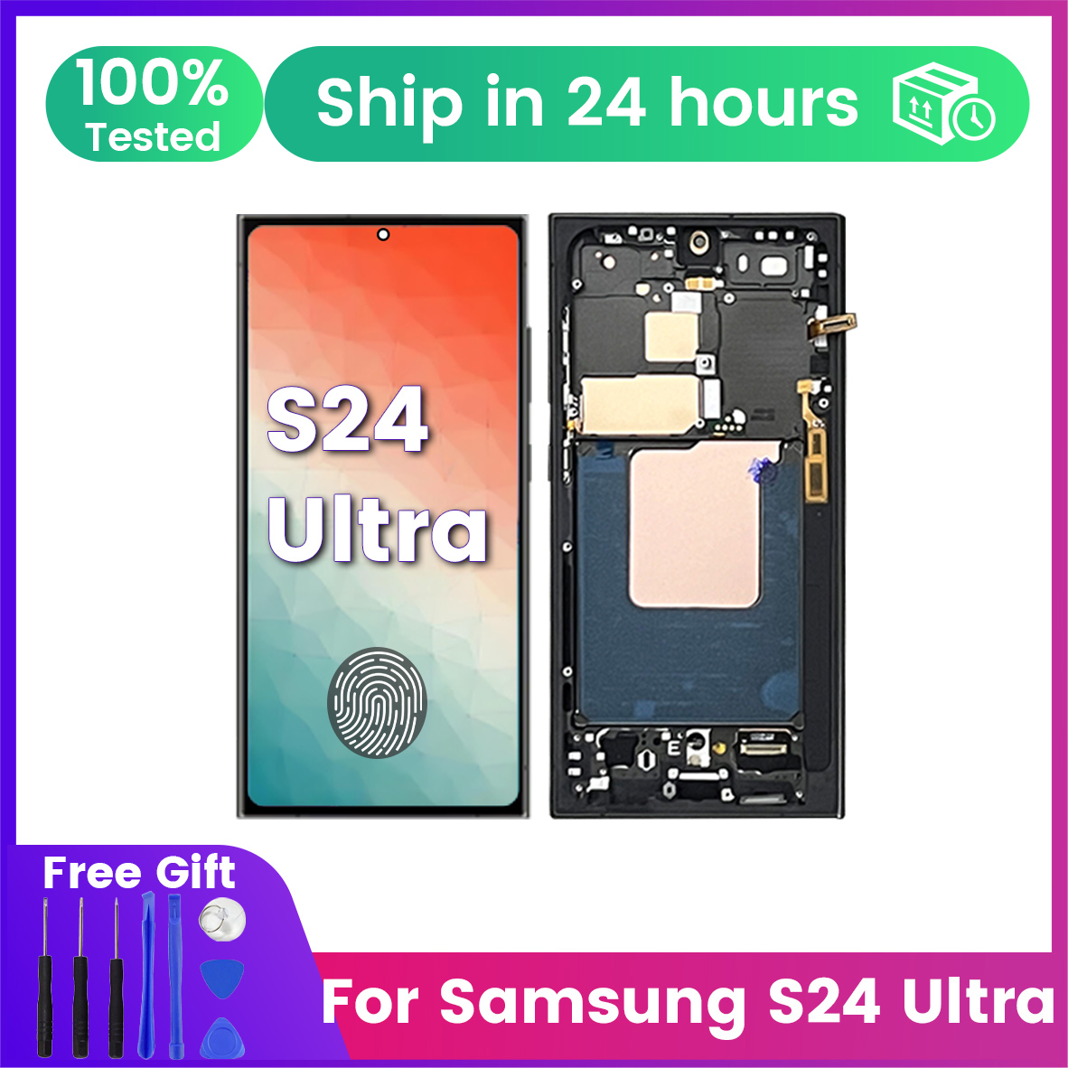 Spuer AMOLED サムスンギャラクシー pantall S24Ultra 液晶フレーム S928B S928U S928W S928E ディスプレイアセンブリタッチスクリーンデジタイザ