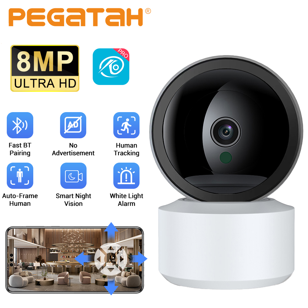 スマートライフ 8MP IP WiFi カメラ監視セキュリティベビーモニター自動人間追跡カム双方向オーディオ屋内ビデオカメラ