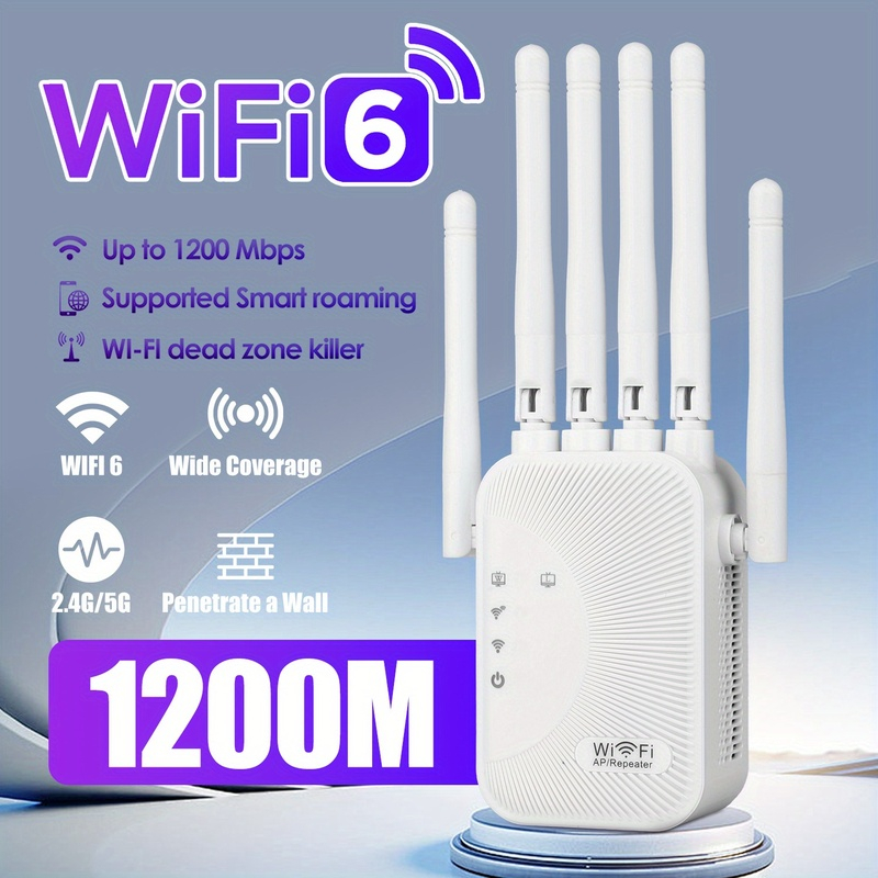 5Ghz WiFi リピーター 1200Mbps ルーター WiFi エクステンダー アンプ デュアルバンド 2.4G/5GHz Wi-Fi 信号ブースター 長距離ネットワーク