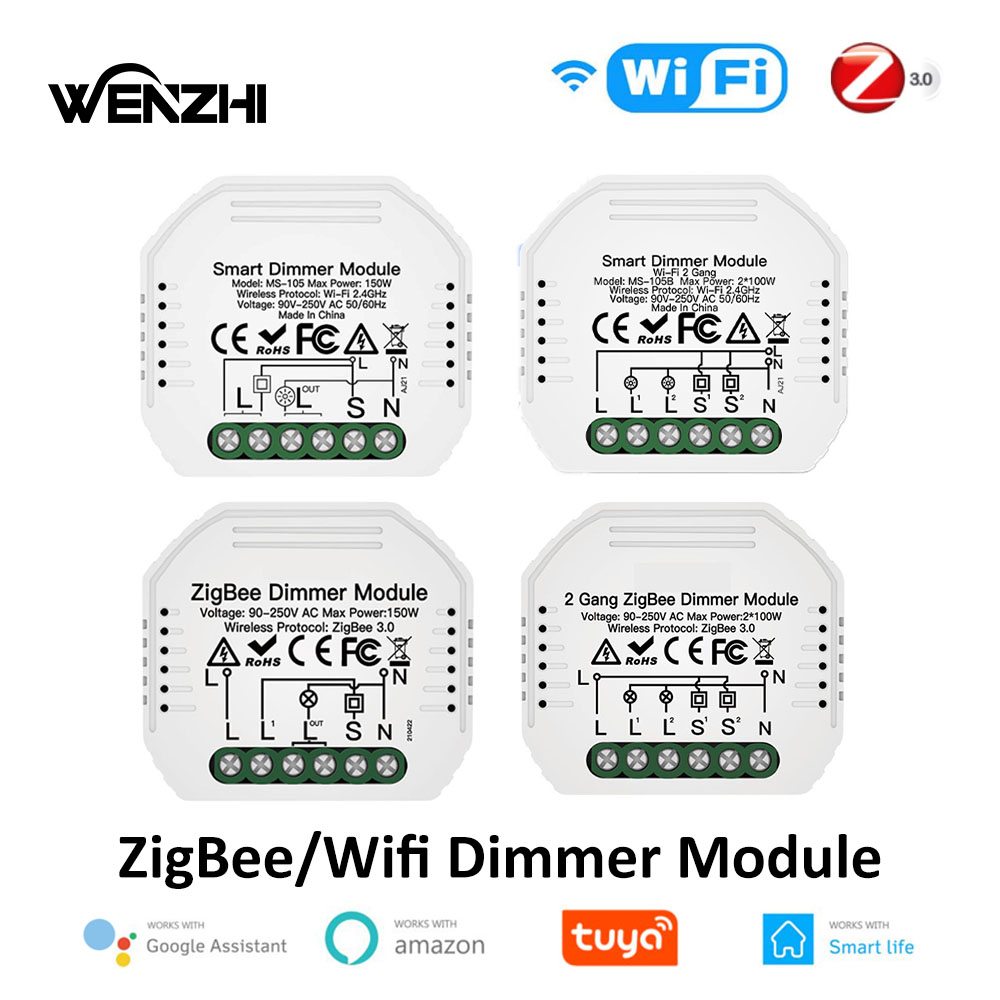 Wifi/ZigBee 調光器 1/2 ウェイギャング LED ライトスイッチモジュールオートメーションリモコンスマートライフ Tuya Alexa Google ホームアシスタント