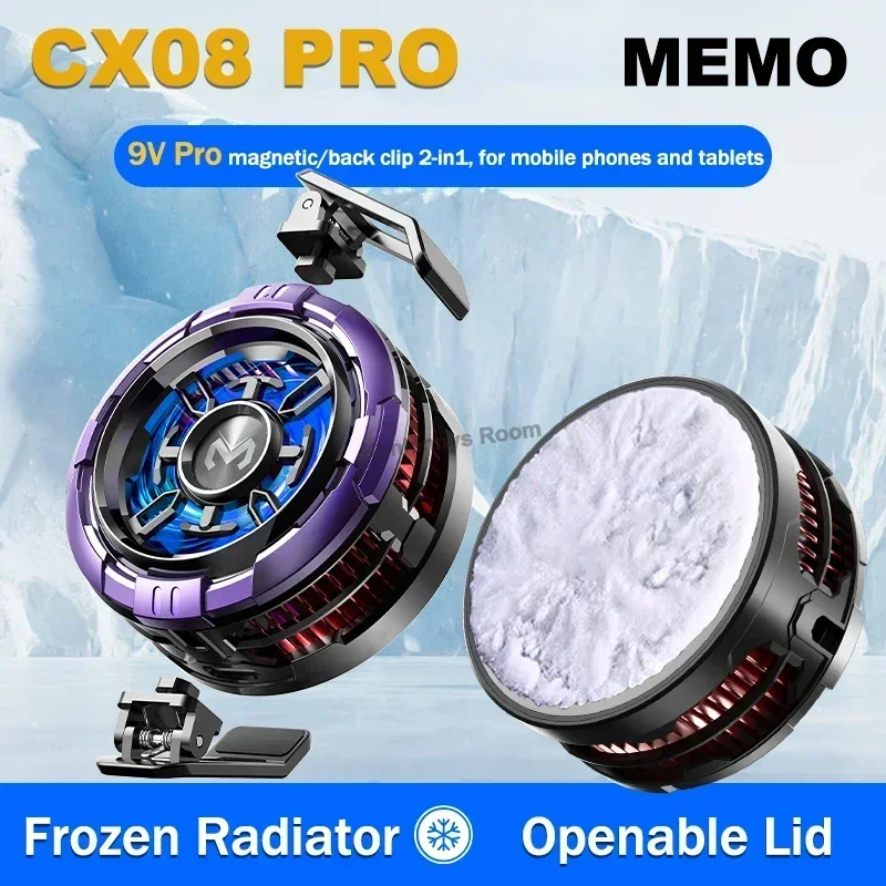 新しいメモ CX08 プロ 9V2A ユニバーサル携帯電話クーラー冷凍半導体冷却ファンラジエーター磁気バッククリップ PUBG ヒートシンク