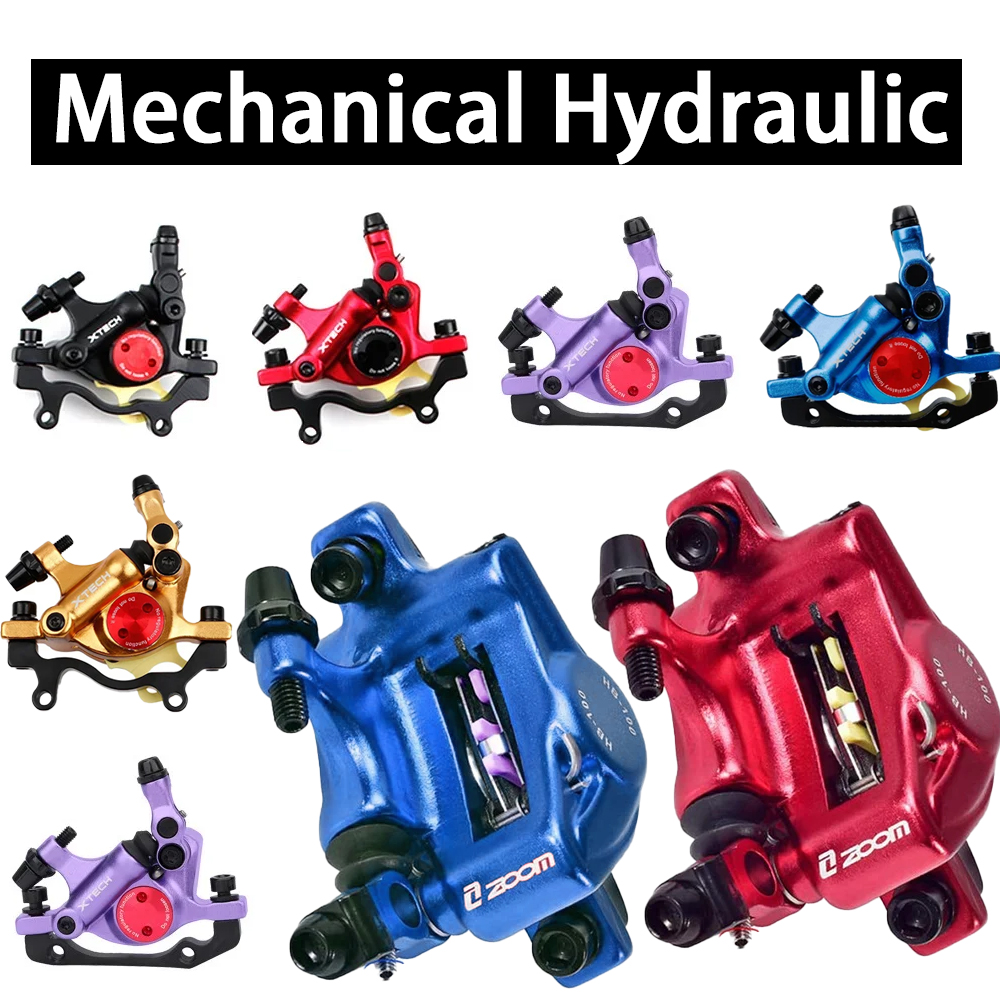 ズーム XTECH HB100 メカニカルディスクブレーキキャリパー 2 ピストンブレーキキャリパーキット油圧自転車リアフロント Mtb 電動自転車