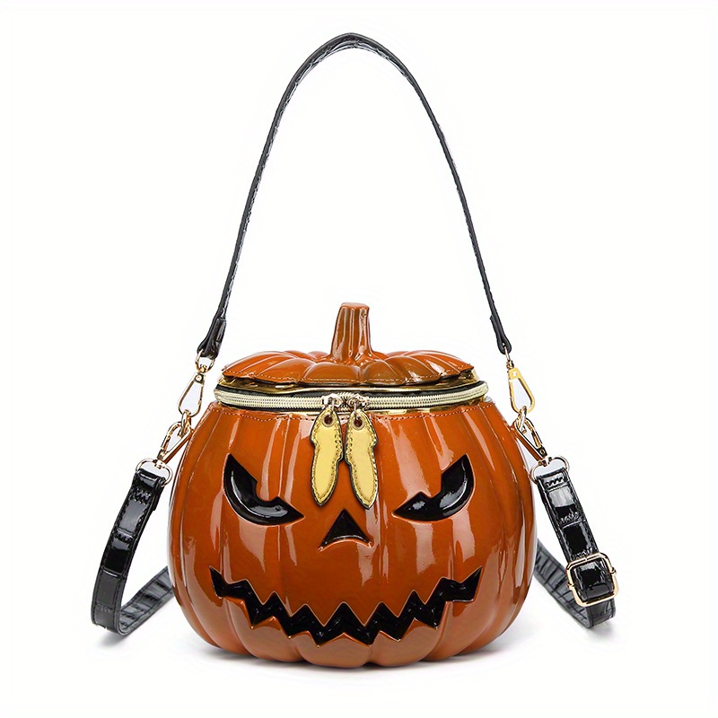 パンプキン財布、女性用ノベルティ財布面白いハロウィーン財布とハンドバッグパンプキンクロスボディバッグ