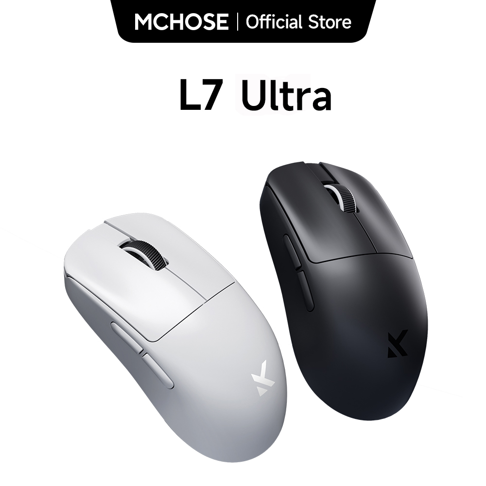 MCHOSE L7 ワイヤレス ゲーミング マウス L7 ウルトラ PAW3395 26K センサー デュアル 8K ポーリング 39g 超軽量 2.4GHz RF/BT/有線トライモード