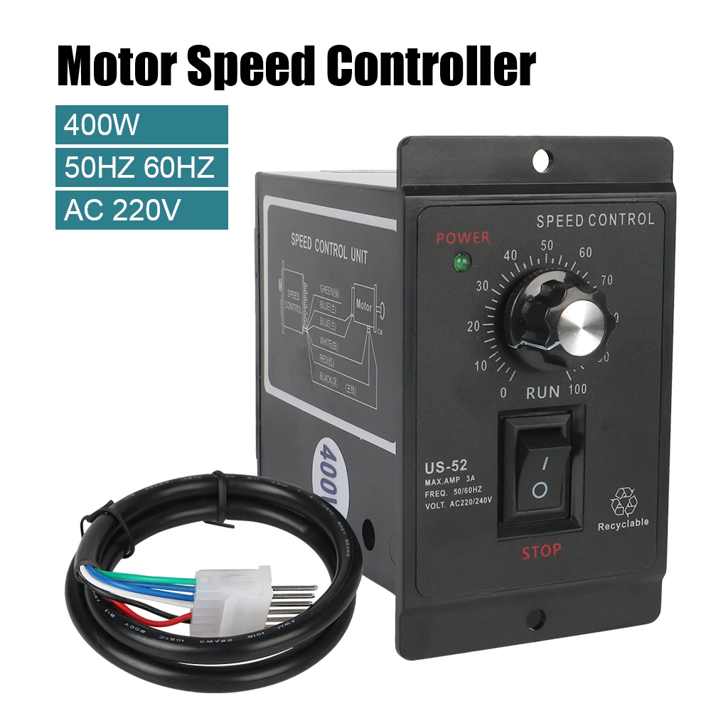 US-52 400 ワット AC 220 V 50/60 Hz AC スピードコントローラー AC レギュレーターモーター制御フォワードバックワード、フィルターコンデンサー付きモーター速度