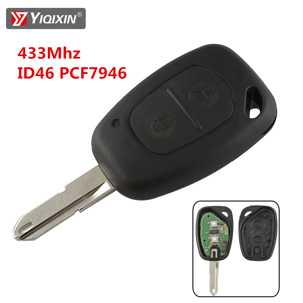 YIQIXIN 2 ボタンリモートキールノーマスタートラフィックカングー日産インタースター Primastar ボクソールオペル Vivaro ID46 チップ