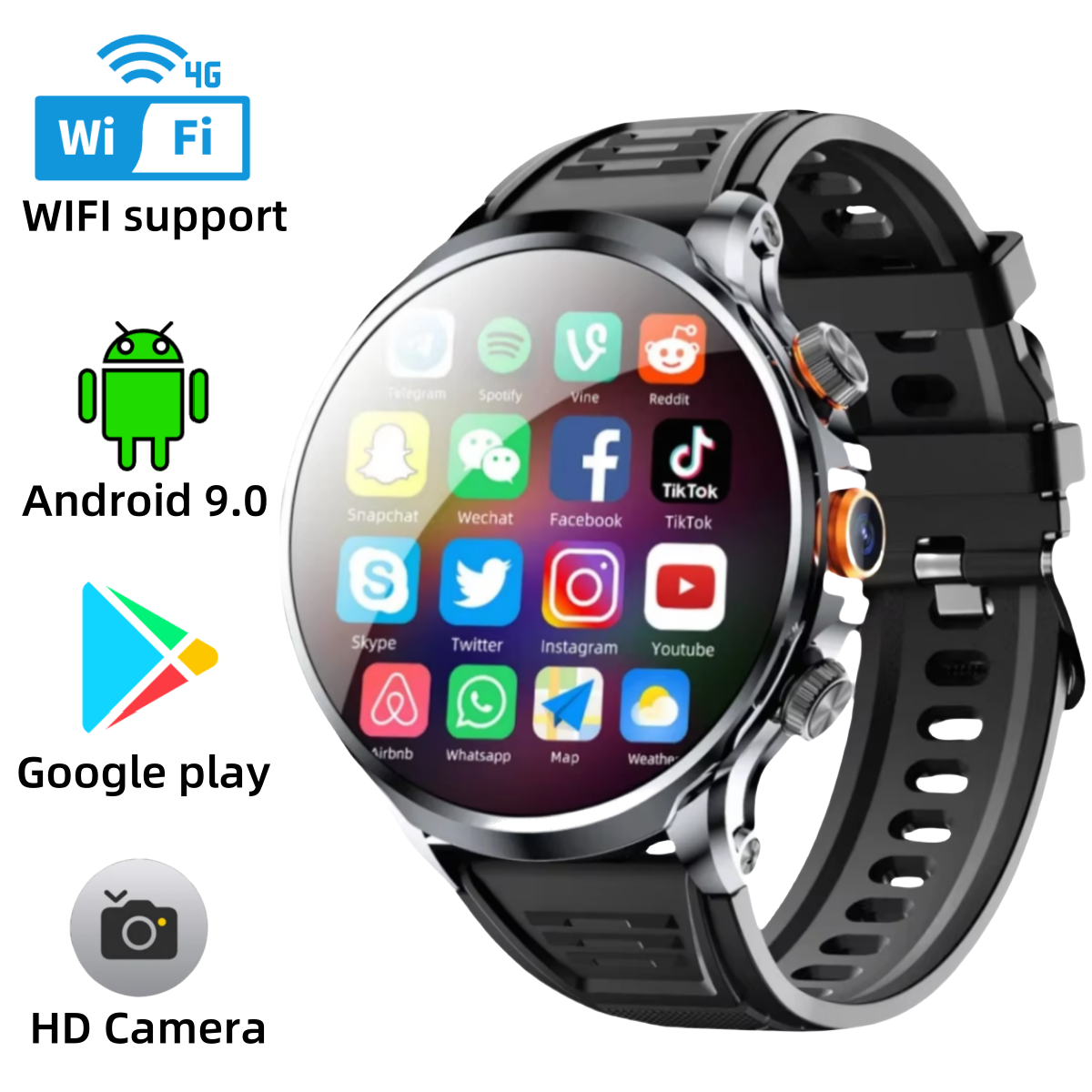 5G スマートウォッチ H18 Pro メンズ レディース GPS WIFI 5G スマートウォッチ 回転カメラ NFC アプリダウンロード 256GB ストレージ