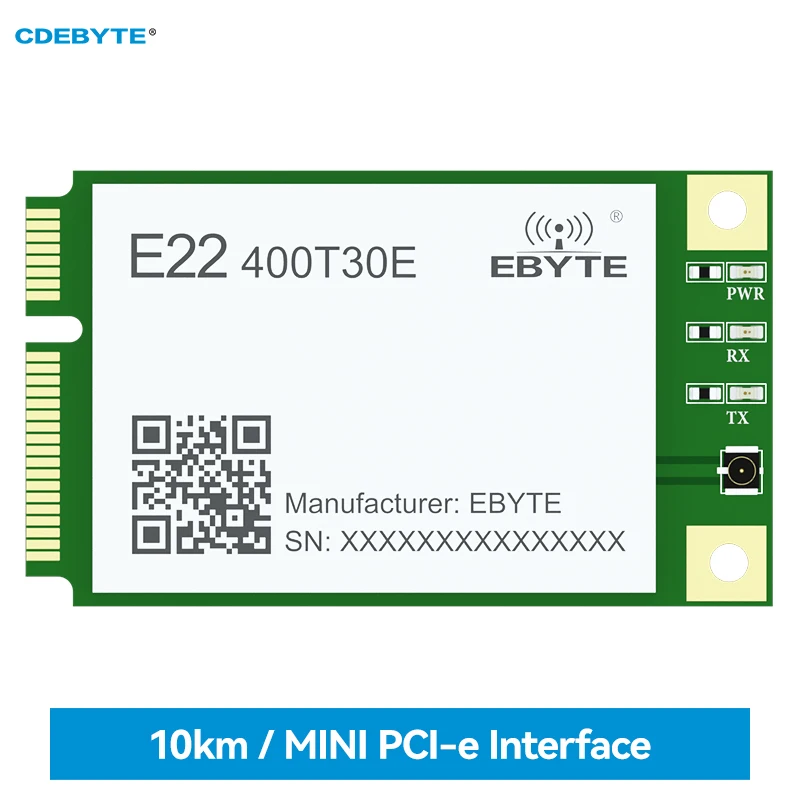 ワイヤレス LoRa スペクトラム拡散モジュール 433MHz CDEBYTE E22-400T30E MINI PCI-e 標準インターフェイス 30dBm 10KM UART/RS485/RS232/USB