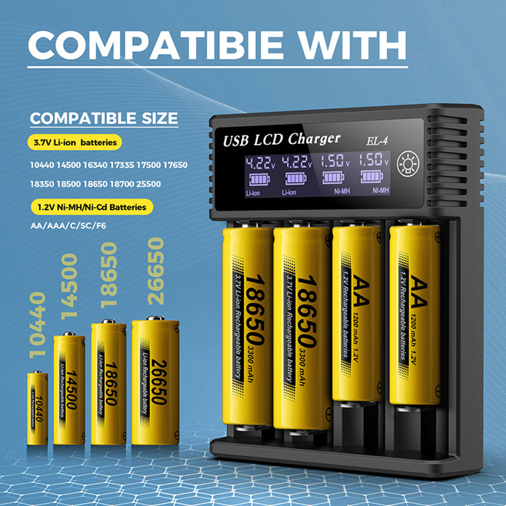USB リチウムイオンニッケル水素バッテリー充電器 LCD ディスプレイスマート充電器テスト容量小型便利なバッテリー充電器 18350 18500 18650
