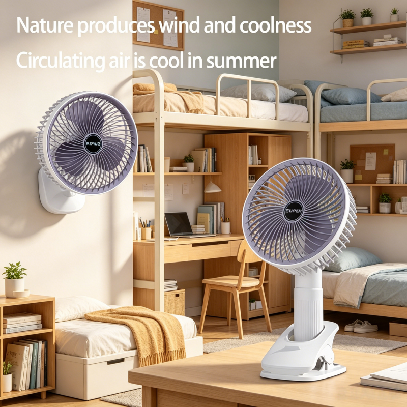A Clip-On Mini Fan, USB Rechargeable, Ideal for Outdoor Travel And Office Use, Portable Desktop Clip Fan, Space-Saving Design, Small Table Fan, Quiet Yet Powerful Airflow