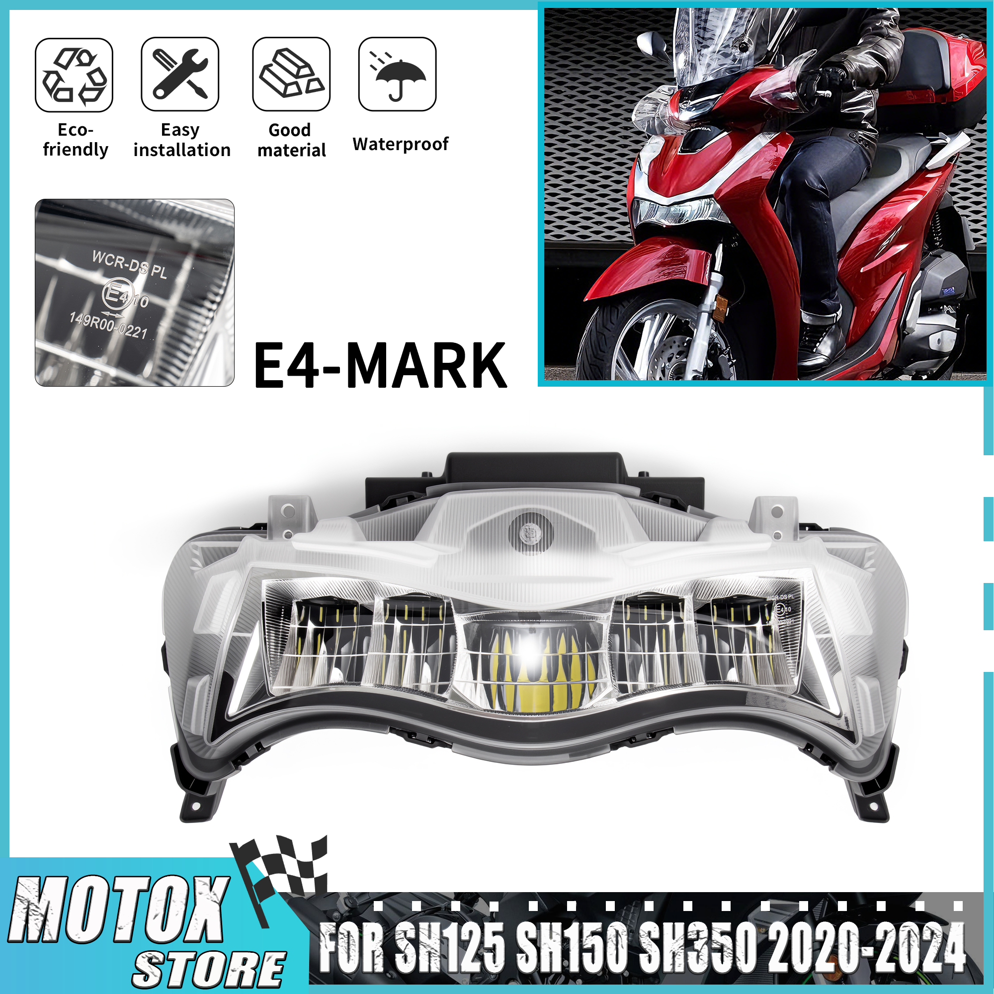 オートバイのヘッドライトホンダ 2020 - 2024 SH125 SH150 SH350 LED ヘッドランプ SH 125 150 SH350i 2023 2022 2021 フロントライト