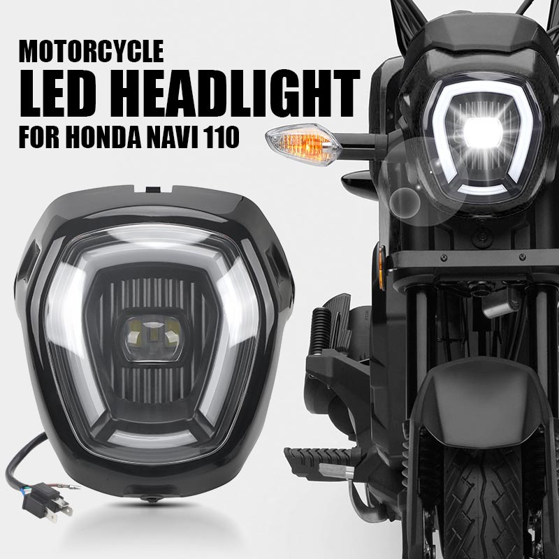 オートバイ LED ヘッドライト H4 プラグヘッドランプホンダナビ 110 2016 2017 2018 2019 2020 2021 DRL ハイロービームデイタイムランニングライト