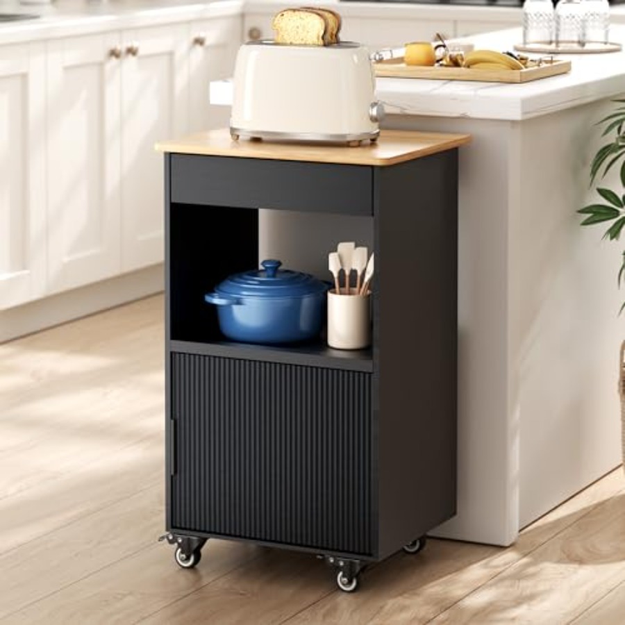 キッチンアイランドカート、キャスター付きローリングキッチンアイランド、収納引き出し付き、電子レンジカート、ホームコーヒーバー、モバイルキッチンラック