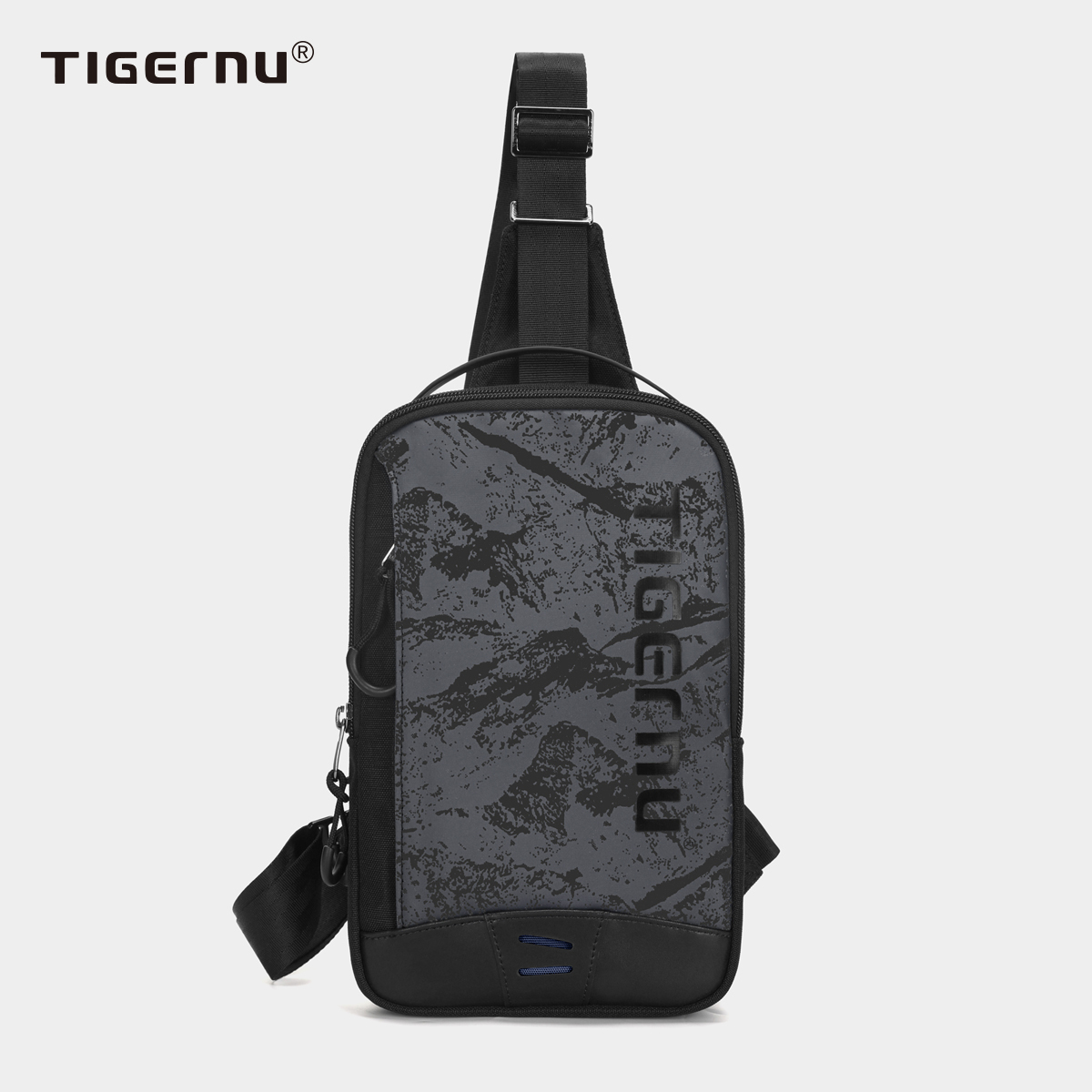 Tigernu メンズ チェストバッグ 9.7 インチ タブレット ストリート スタイル ショルダーバッグ カジュアル スリングバッグ トラベルバッグ クロスボディバッグ パック ティーンエイジャー用