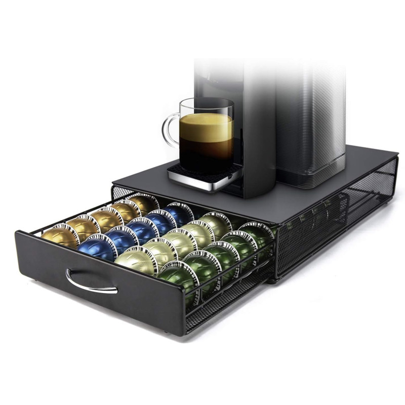 コーヒーカプセルポッドホルダーネスプレッソ Vertuoline ドルチェグストカプセル収納ラック Verismo Vertuo Lavazza オーガナイザー引き出し