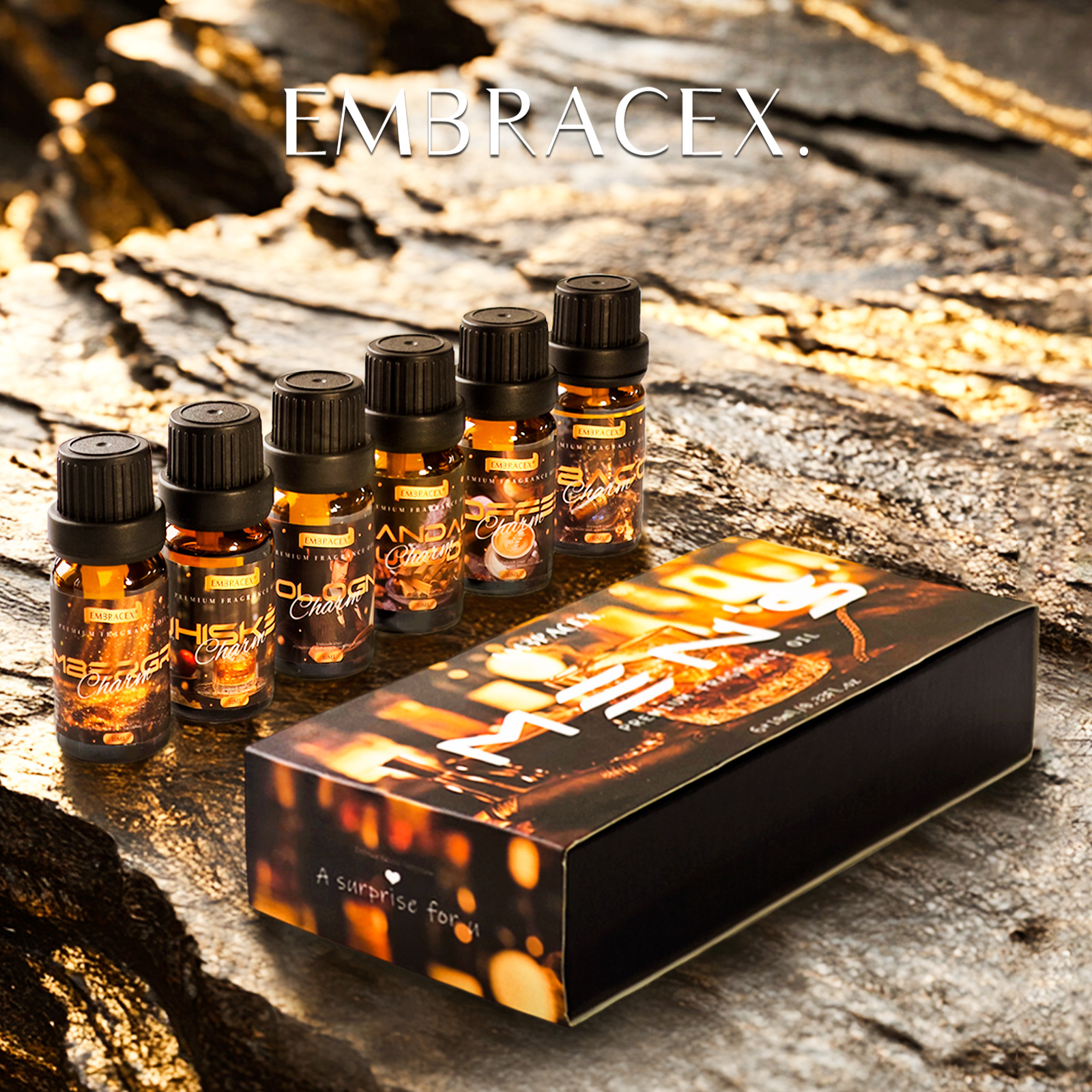 6PC/1PC 10ML Men's Essential Oils Skincare Massage Oil Men's Gift Father's Day Gift Cologne Tobacco Sandalwood