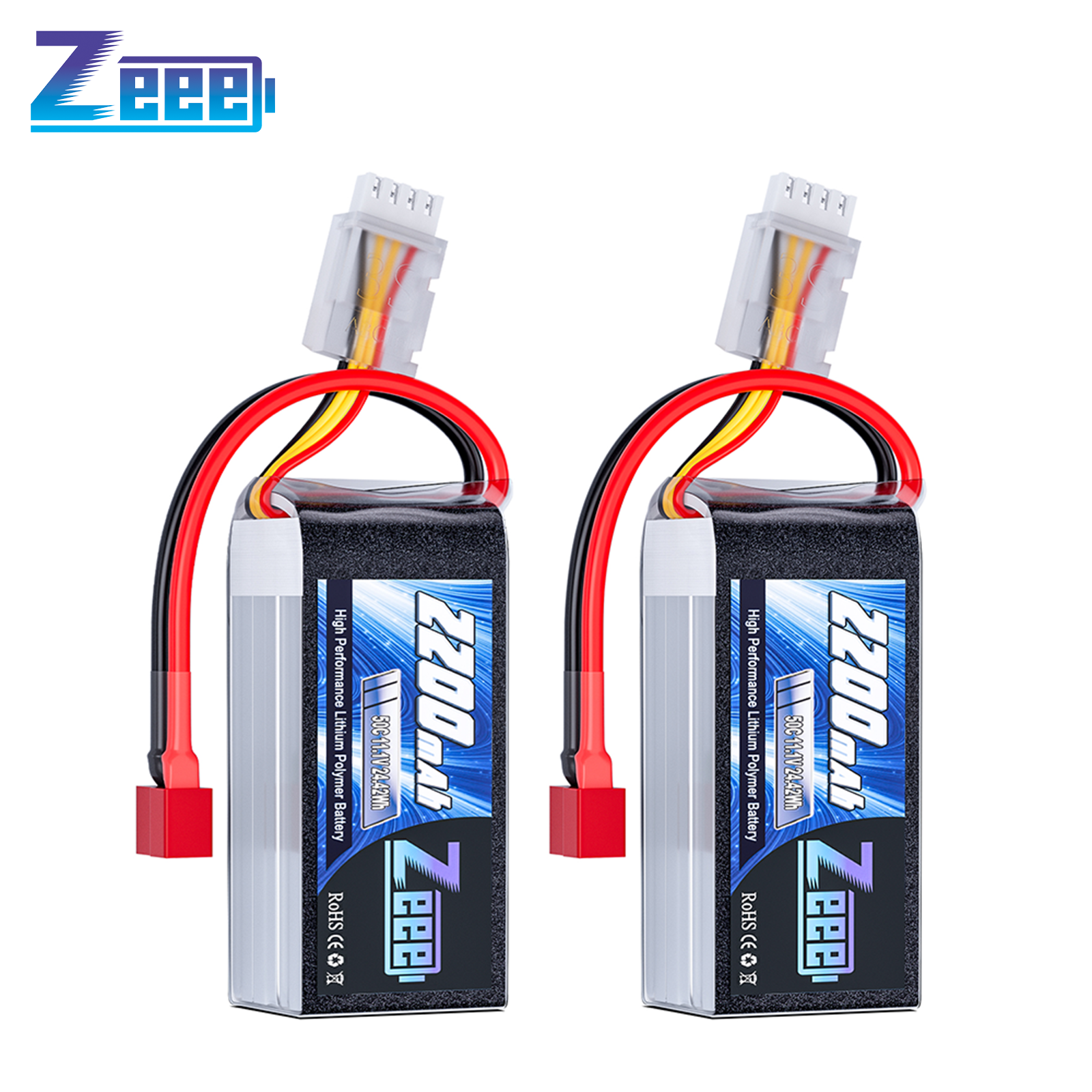 2 個 Zeee 3S 2200mAh ショートリポバッテリー 11.1V 50C T/XT60 プラグ付き RC カートラックドローン飛行機 FPV RC 趣味モデルパーツ