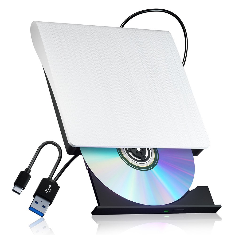 USB 3.0 外部 CD DVD -/RW ドライブプレーヤーポータブル DVD バーナーリーダー光学ドライブラップトップ PC Windows 11 10 Linux OS Mac