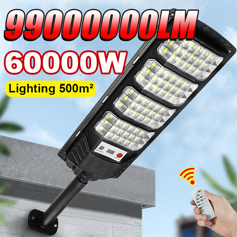 99000000LM 60000W ソーラーLED屋外照明 モーションセンサー 超高輝度ウォールランプ 防水ソーラーライト 庭、街路、パティオ用