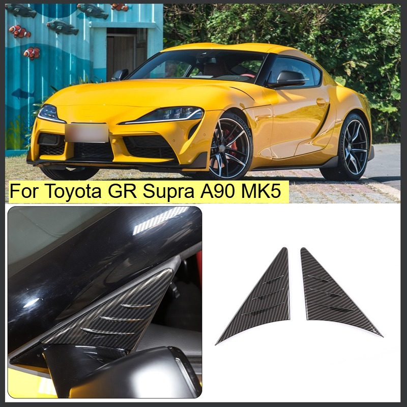 トヨタ GR スープラ A90 MK5 2019-2025 カーボンファイバー ABS 風力アクセサリーサイドウィンドウスポイラー三角カバー