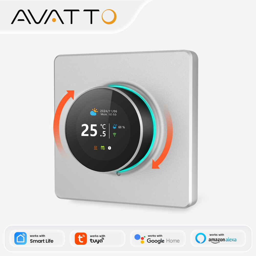 AVATTO Tuya WiFi スマートノブサーモスタット電気加熱水ガスボイラースマート温度コントローラー Alexa Google ホーム