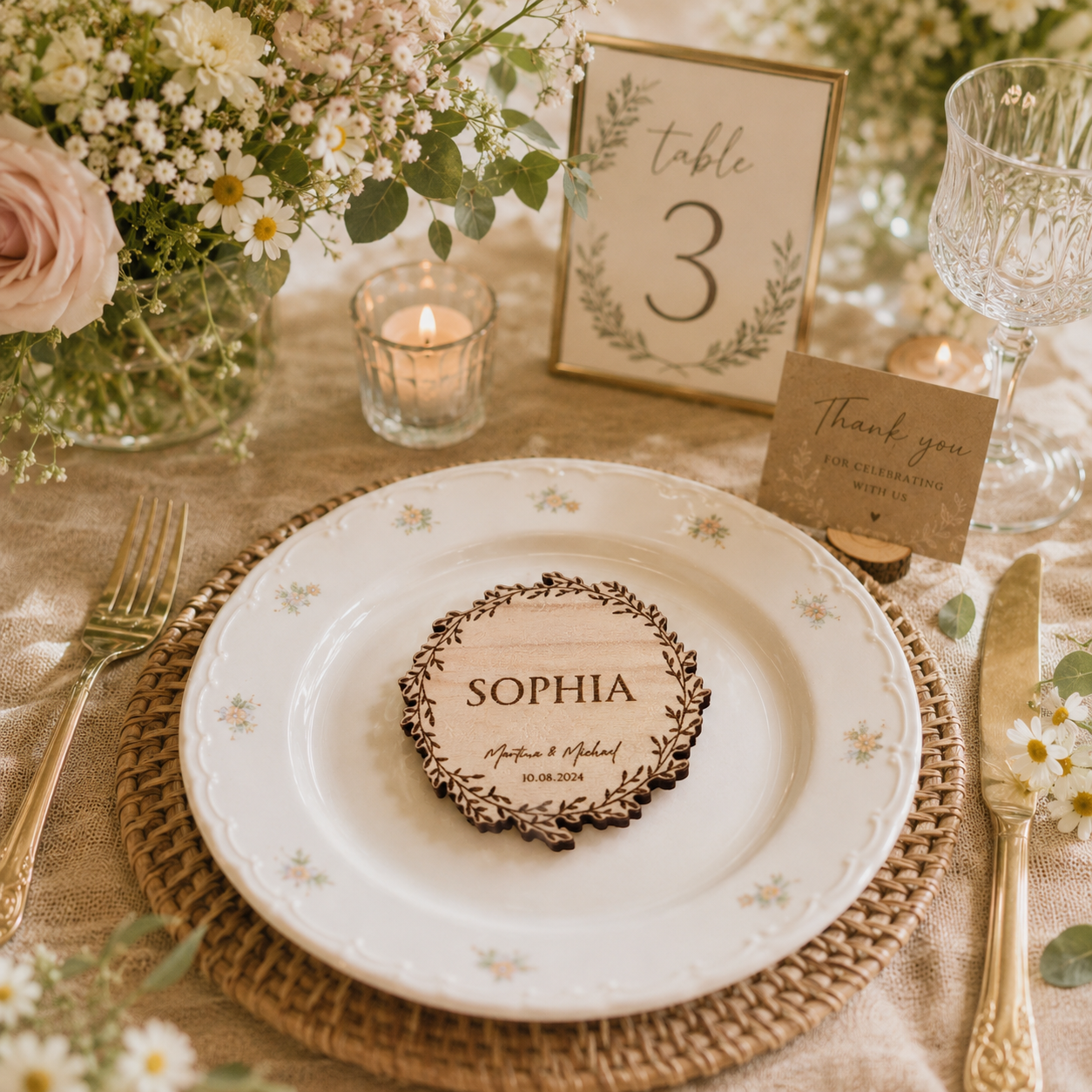10/30/50 個パーソナライズされた結婚式の席札カスタム木製名札ゲスト席マーカーテーブル装飾パーティーの好意