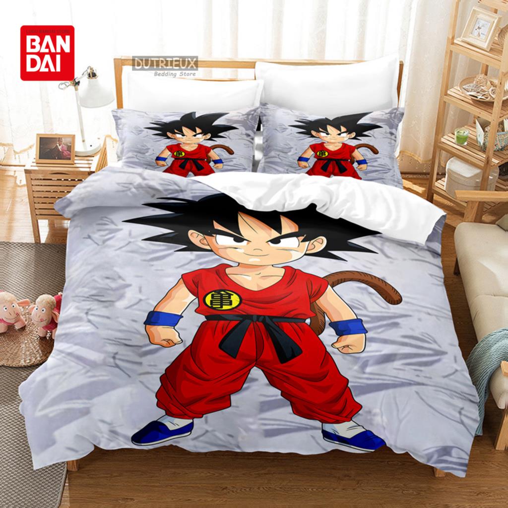 3D プリントドラゴンボール寝具セット枕カバーアニメ悟空キルトカバーセットクイーンキングサイズ子供大人男の子寝具
