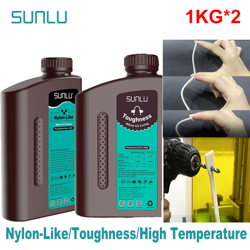 SUNLU 2 キロナイロン様/靭性/高温 3D 樹脂 405nm UV 樹脂ほとんどの SLA/DLP/LCD 3D プリンタ材料 UV 感受性