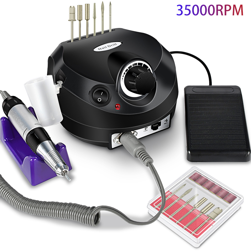35000RPM 電動ネイルドリルプロフェッショナルマニキュアマシンネイルサンダーセットネイルドリルビットポータブルネイルサロンポリッシャー機器