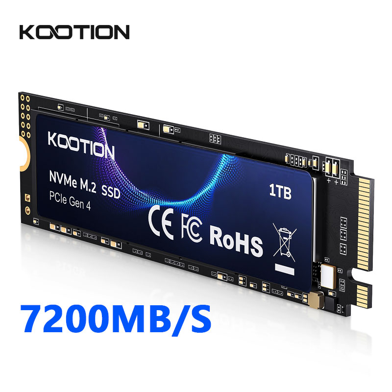 KOOTION 1TB NVMe M2 SSD ヒートシンク付き M.2 Gen4 内部ソリッドステートドライブ オリジナル PCIe 4.0x4 2280 ハードディスク PS5 ラップトップ PC 用