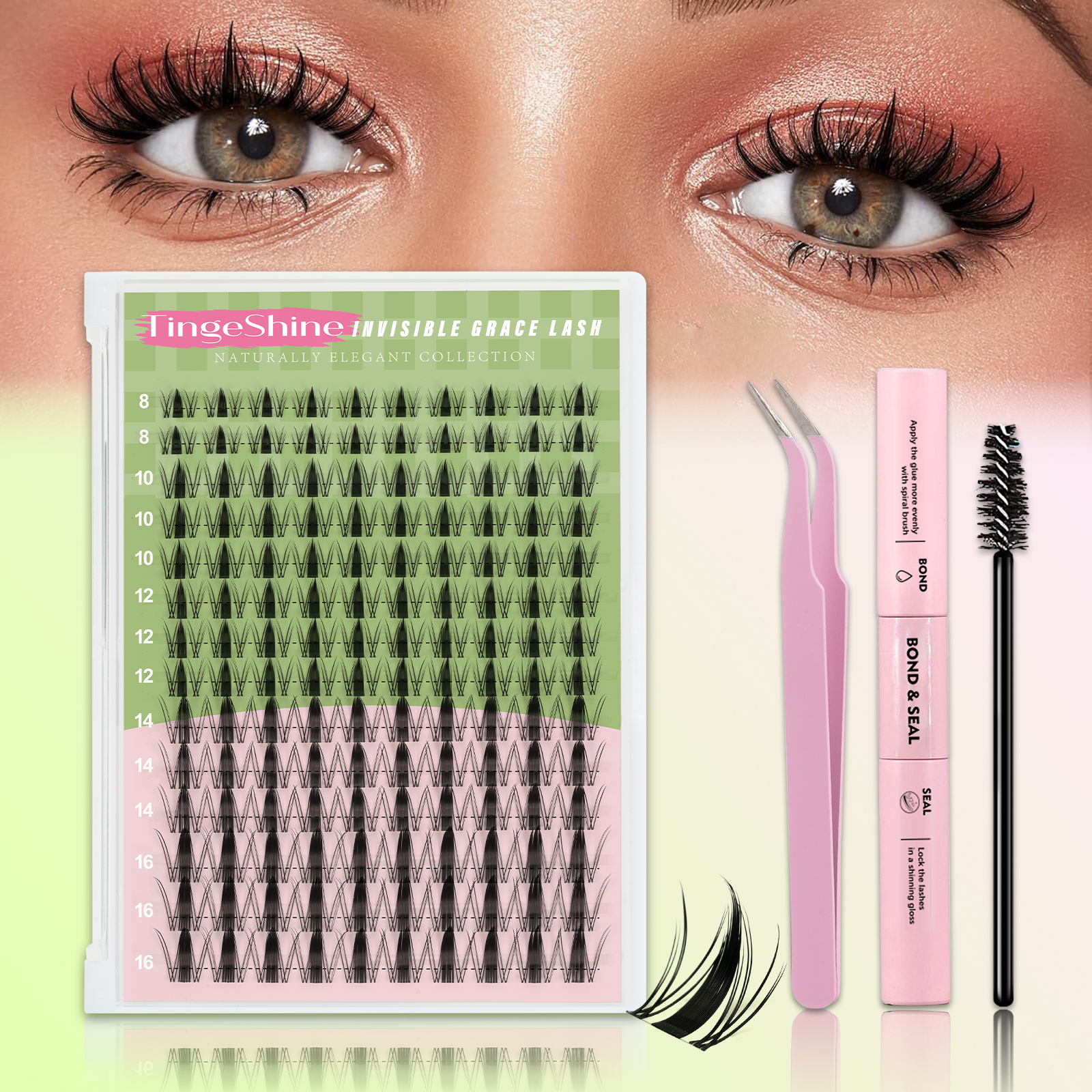 DIY ラッシュキット 8-16 ミリメートルマンガまつげミックストレイラッシュクラスター個別まつげキットラッシュボンド付き自宅で DIY まつげ