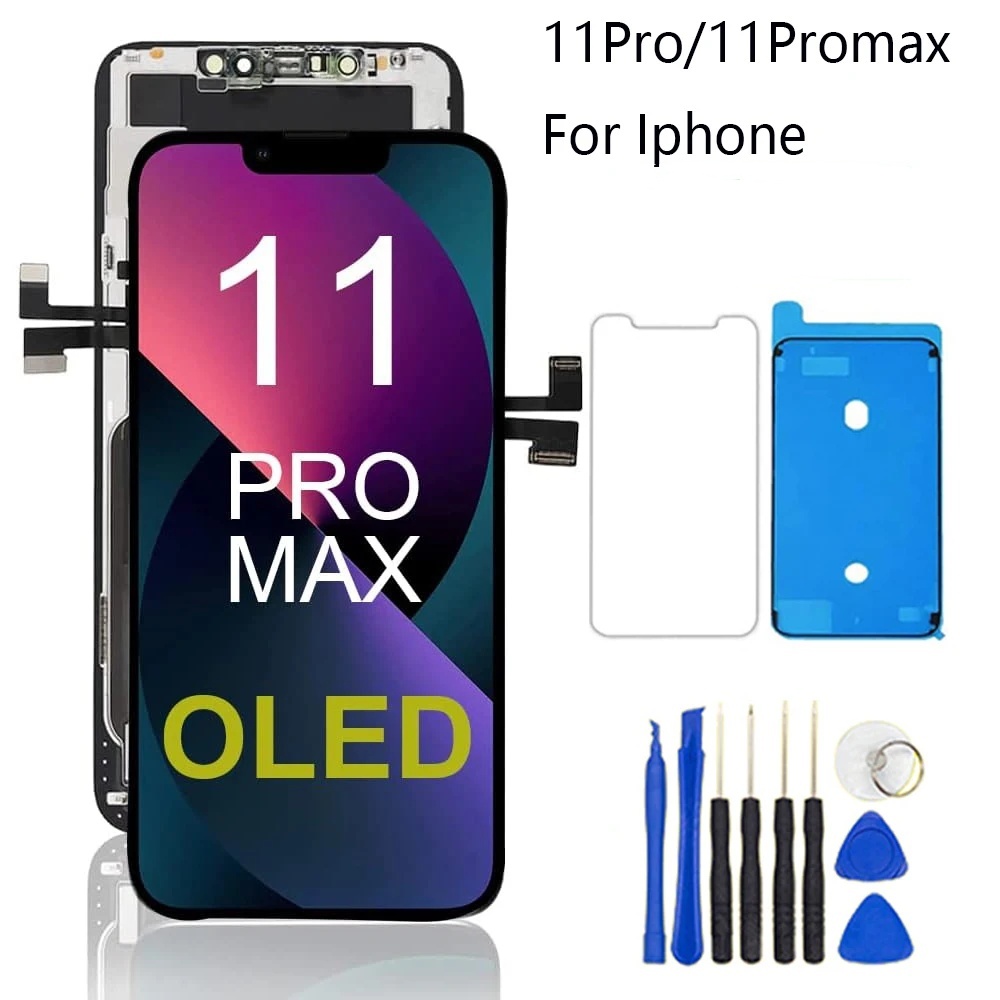 OLED Pantalla iphone 11 Pro ディスプレイタッチスクリーンデジタイザアセンブリ iPhone 11 プロ 11Promax 液晶 3D タッチ交換