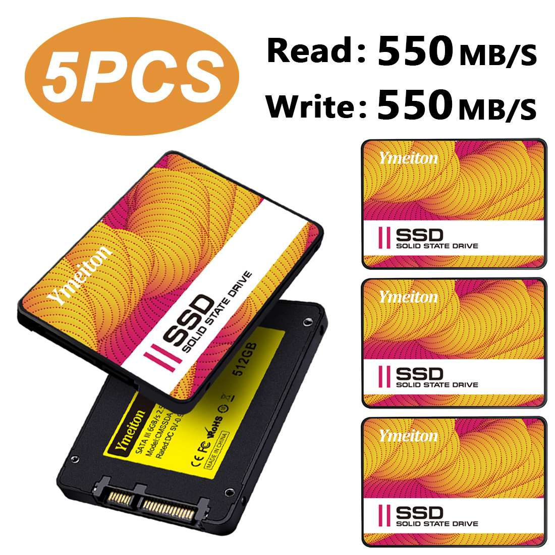 卸売 5 ピース SSD ソリッド ステート ドライブ 120 ギガバイト 128 ギガバイト 240 ギガバイト SSD SATA SATA3 2.5 インチ内部 256 ギガバイト 512 ギガバイト 1 テラバイトラップトップデスクトップ PC ロット