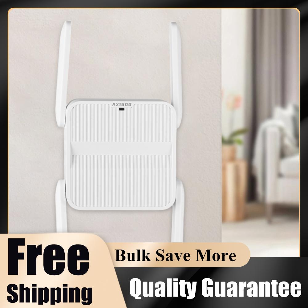 WiFi 6 リピーター 1500Mbps デュアルバンド 2.4G/5GHz WiFi エクステンダー信号ブースター、イーサネットポート信号増幅器 4 アンテナ付き