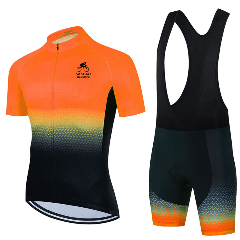Salexo 2022 夏メンズ半袖サイクリングジャージセット通気性 MTB バイクサイクリング服マイヨ Ropa Ciclismo バイク制服