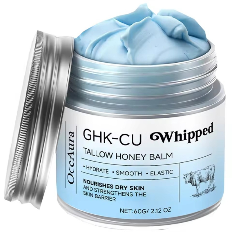 銅ペプチド GHK-Cu 皮膚用牛脂: ブルーバーム マヌカハニー 成熟した乾燥肌のための顔と体の保湿剤