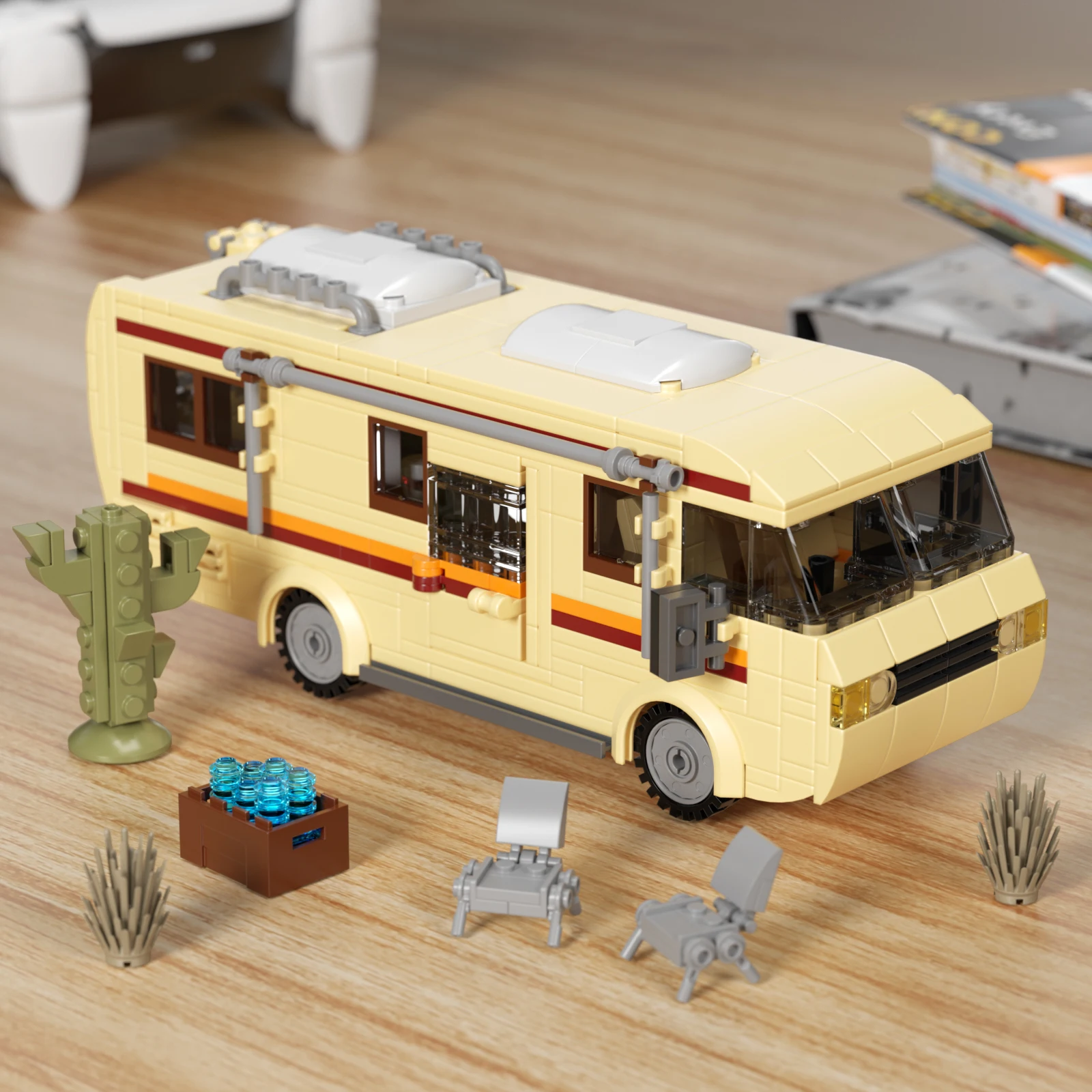 MOC ブレイキングバッド調理ラボ RV 車ピンクマン教育ビルディングブロックセットウォルターホワイト車のおもちゃ誕生日ギフト
