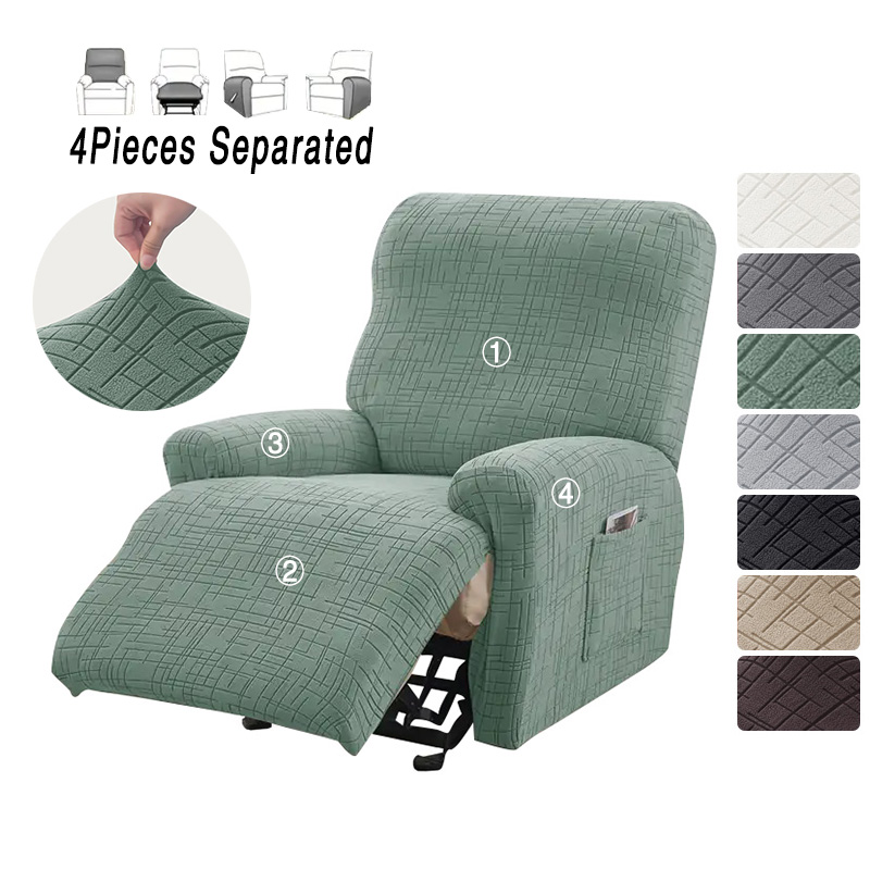 4pcs/set Split Recliner Sofa Cover Jacquard 1seater Relax Armchair Slipcover Stretch Single Sofa Cover Living Room funda sofa