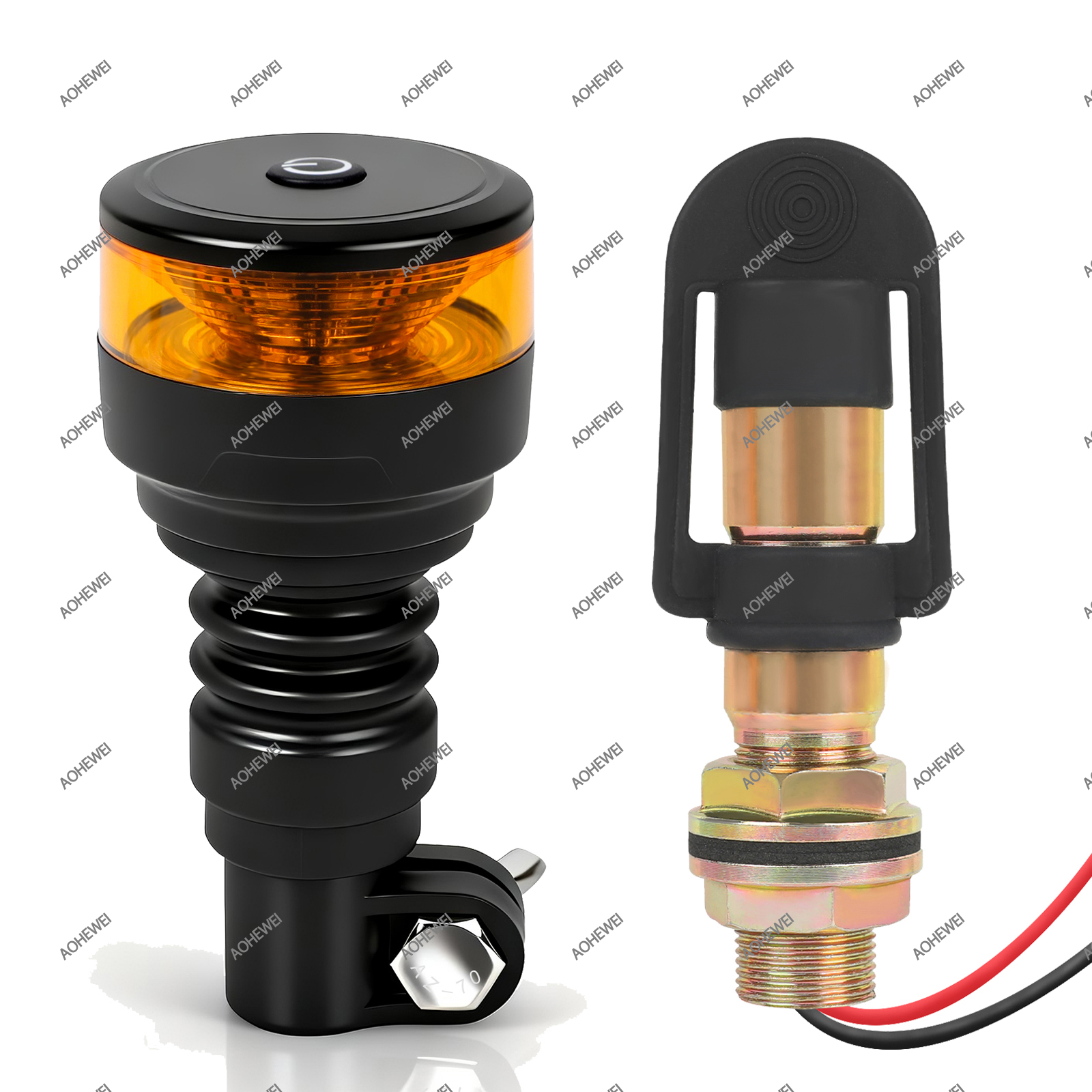 AOHEWEI 回転 LED ビーコン 12 /24V フラッシュビーコン柔軟な DIN ポール 18 LED 7 照明モード防水防塵トラック用