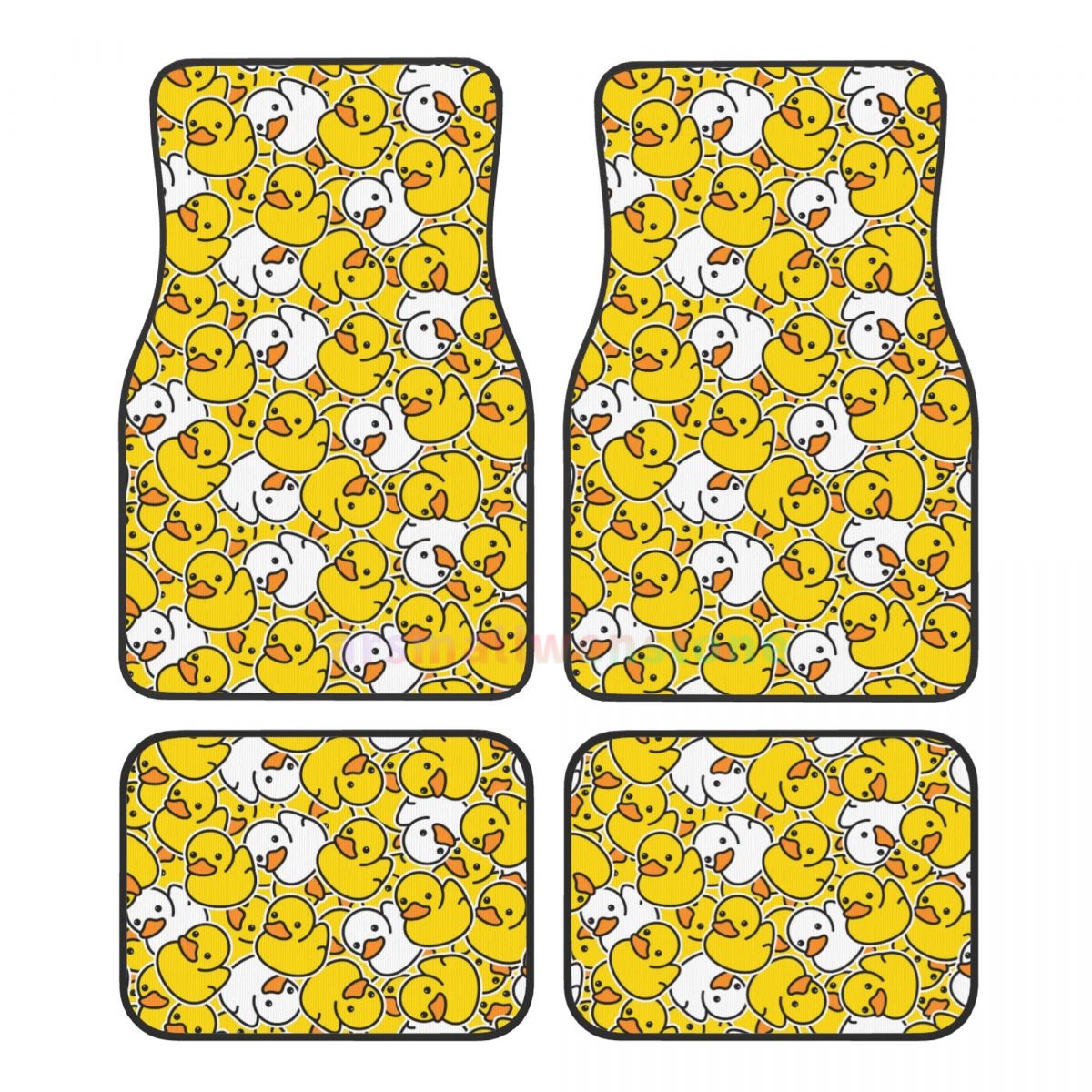 Yellow Duck 4PCS Crystal Velvet Women's Car Floor Mat, Anti Fouling Car Floor Mat Car Interior Accessories
