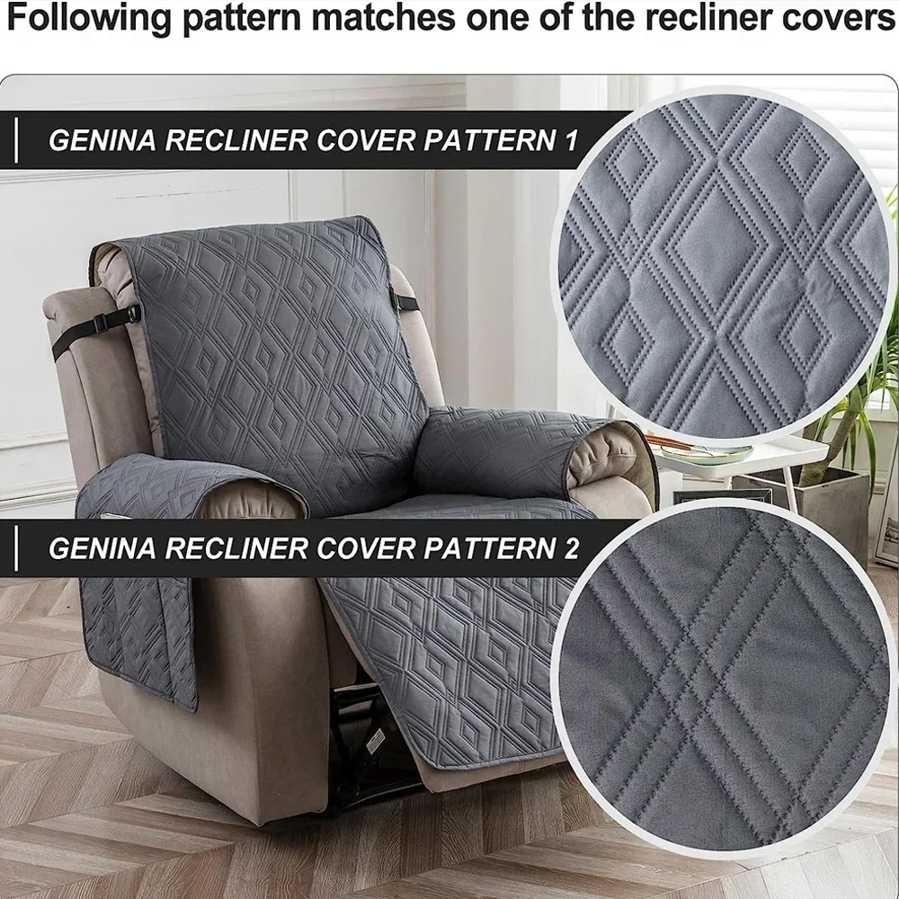 1PC Waterproof Recliner Chair Cover Non Slip Armchair Slipcovers For Recliner Chair With Pocket Washable Reclining Chair Cover