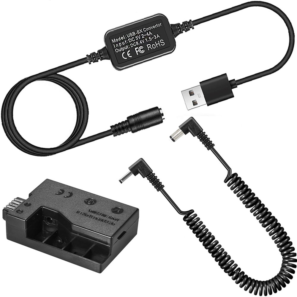 DR-E8 ダミーバッテリー DC パワーバンク USB アダプターケーブル付き LP-E8 交換品 Canon EOS 550D 600D 650D 700D デジタル一眼レフカメラ用