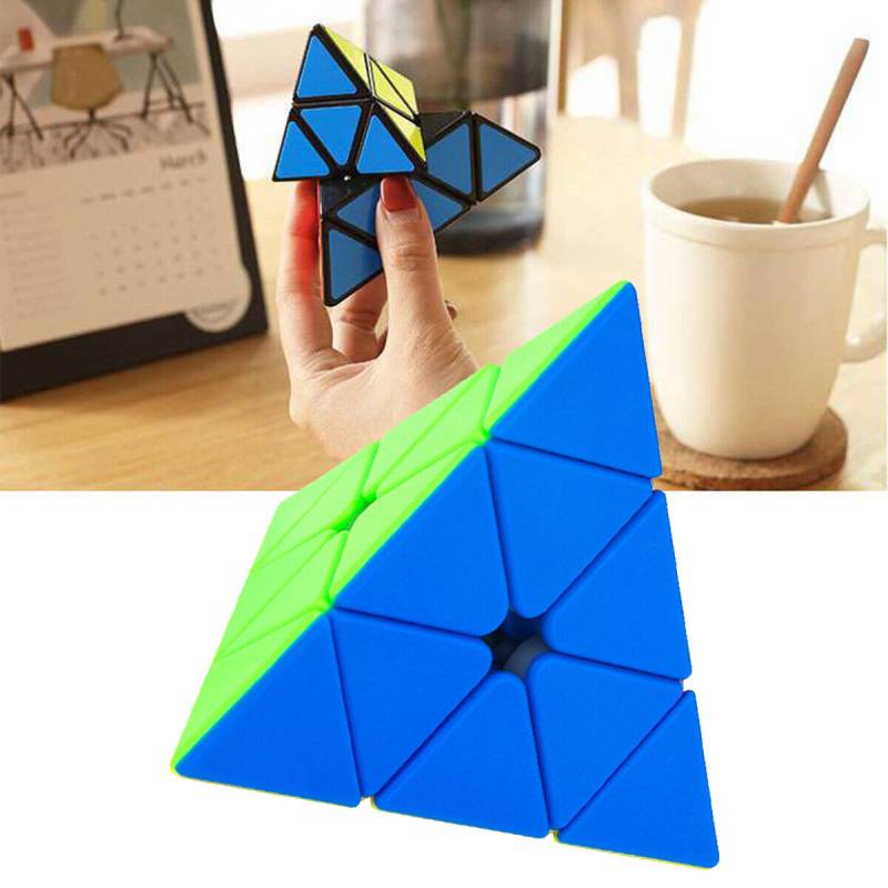 3x3x3 スムーズトライアングルキューブ Pyraminx スピードキューブ ステッカーレス 頭の体操 マジックキューブ 3D キューブパズル 知育玩具 大人 子供用