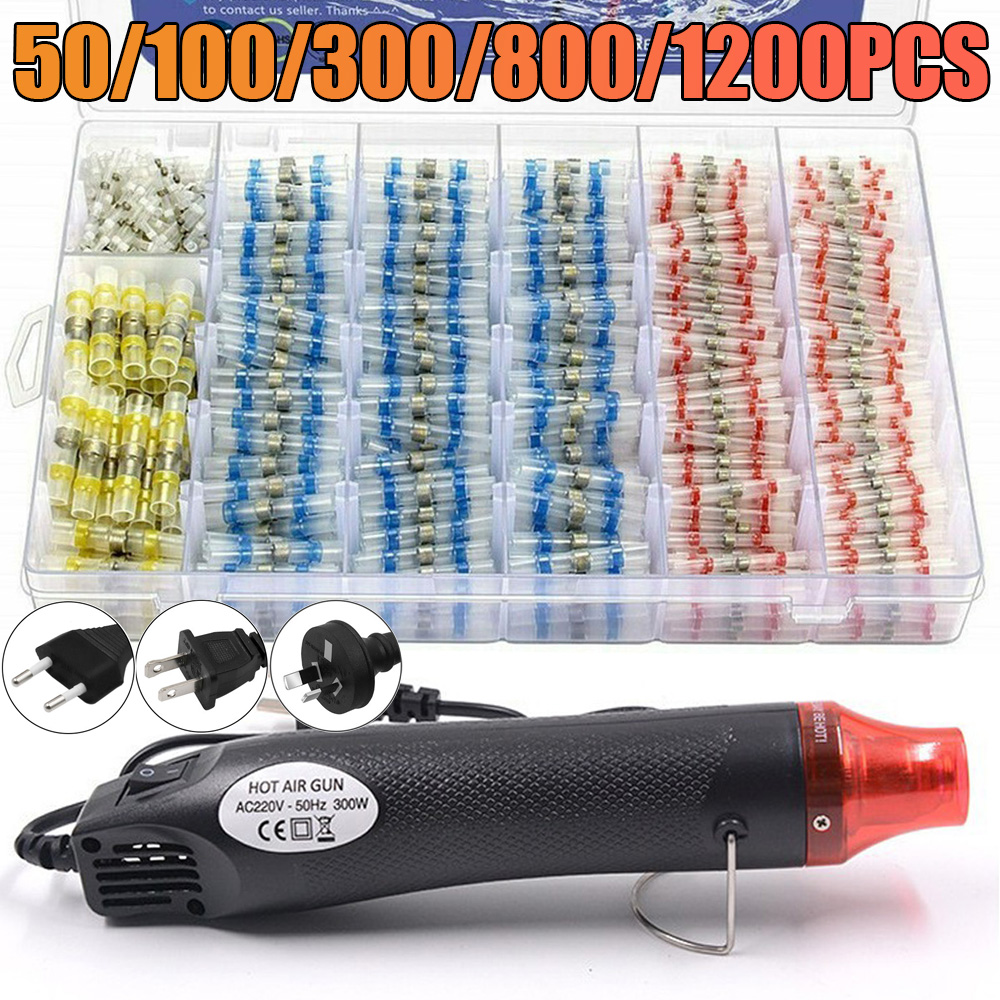 50-1200 個熱収縮チューブワイヤーケーブルスリーブ防水はんだシールワイヤーコネクタ電線保護ヒーター付き