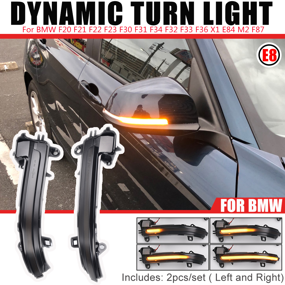 車のミラーダイナミックウインカー LED ターンシグナルライト BMW F20 F31 F36 F22 スモークシーケンシャル点滅ランプ BMW 1 2 3 4 シリーズ