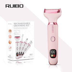 4-in-1 電動シェーバー・女性用痛みのない脱毛・充電式ヘアクリッパーセット　脇・脚・鼻・ビキニライン用トリマー