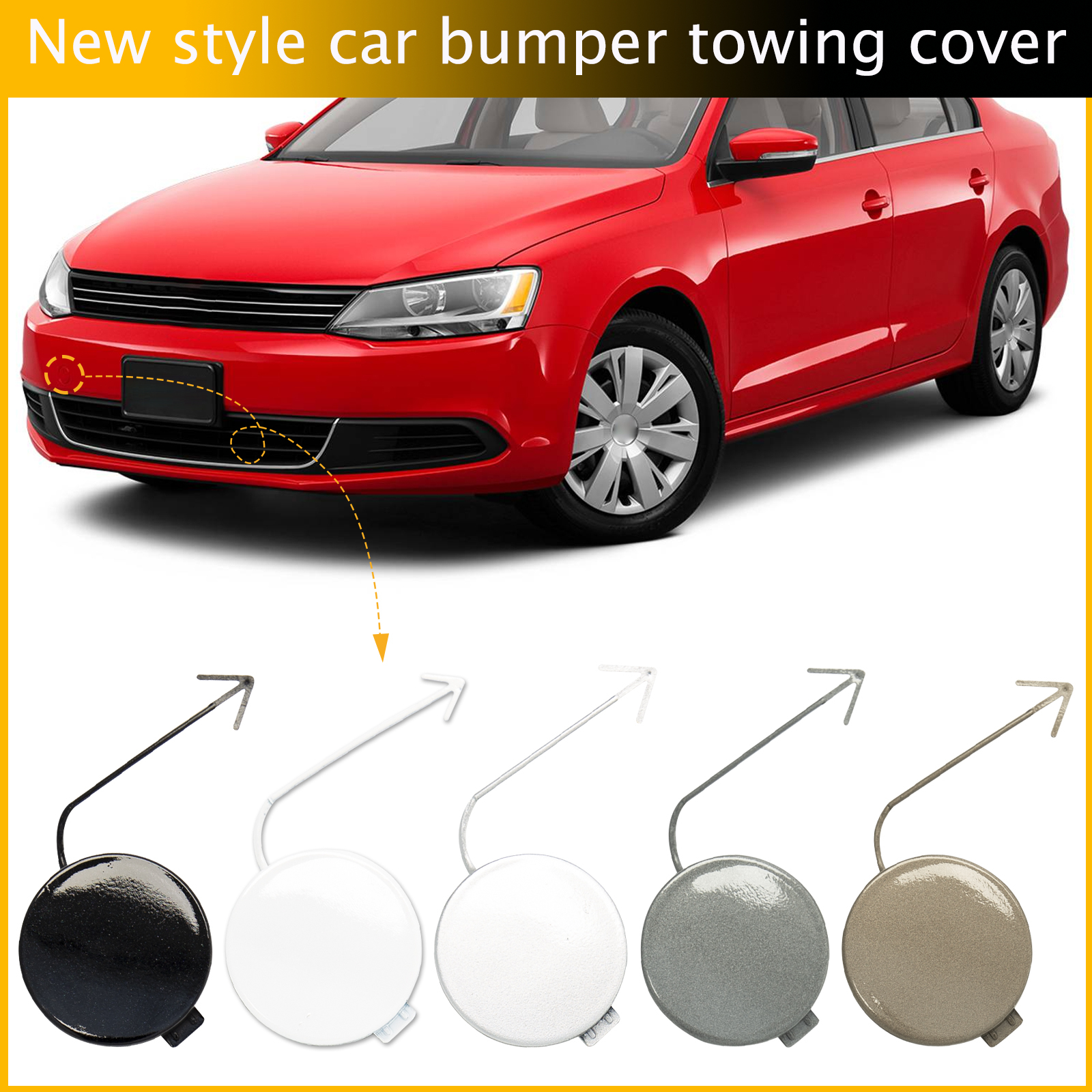 フロントバンパー牽引フックキャップ牽引アイカバー Vw ジェッタ 2011-2014 5C6807241 5C6807241B カーアクセサリー